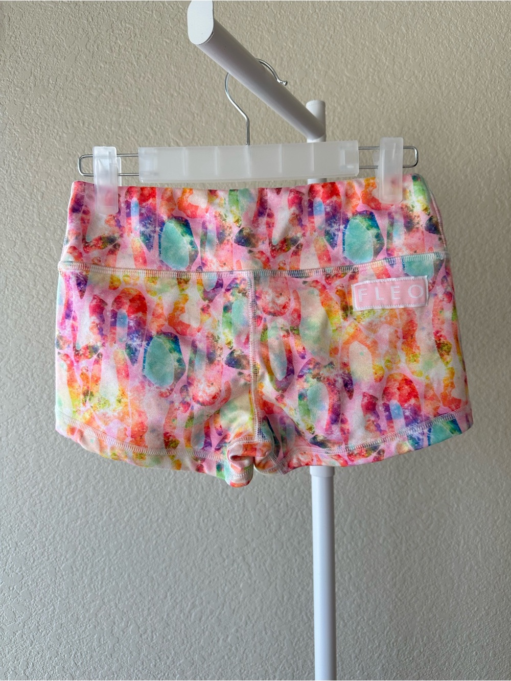 Fleo glow leopard original shorts fitness athletic crossfit double lined size XS